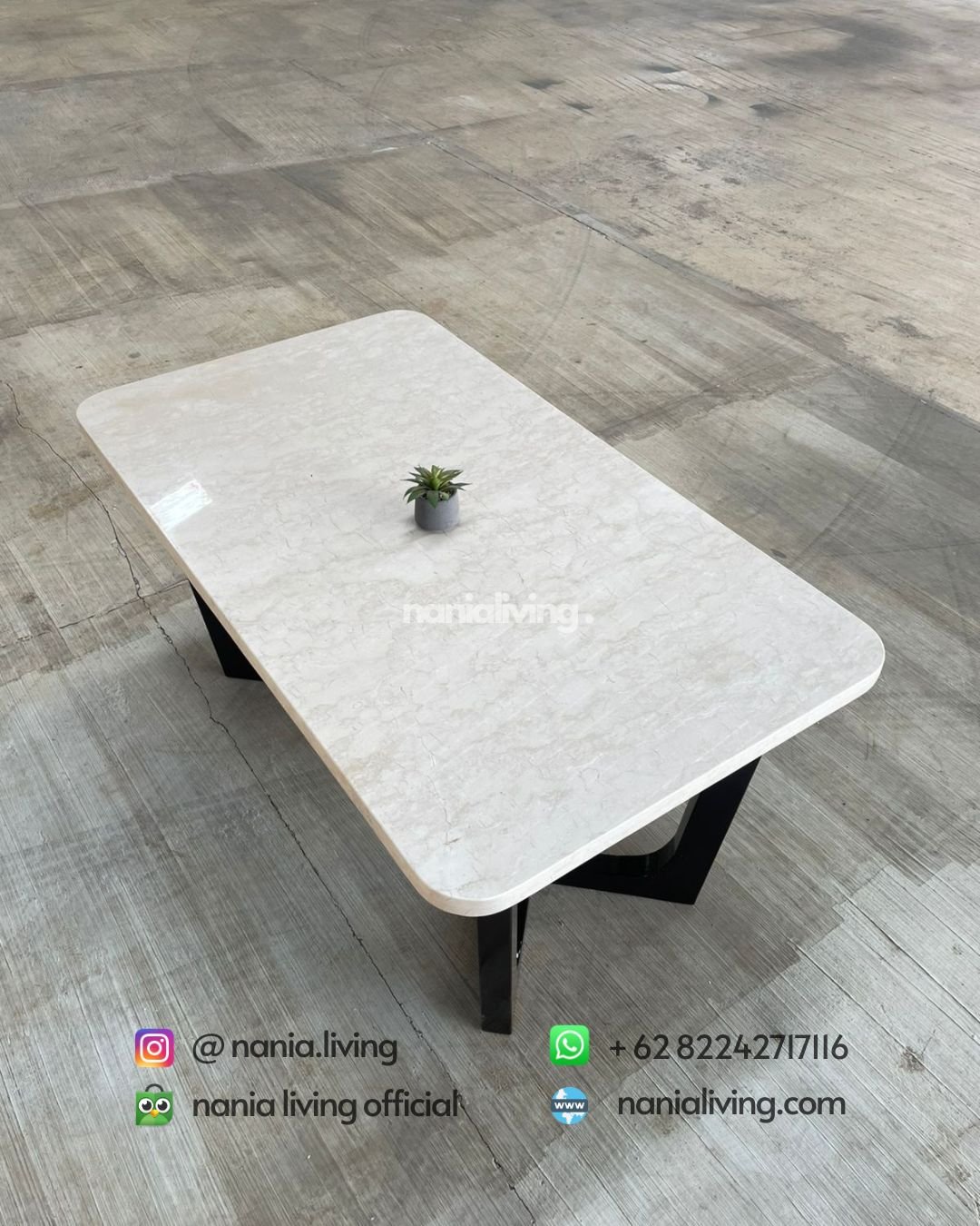 Minimalist Marble Dining Table With Teak Legs (3) marble Minimalist Marble Dining Table With Teak Legs