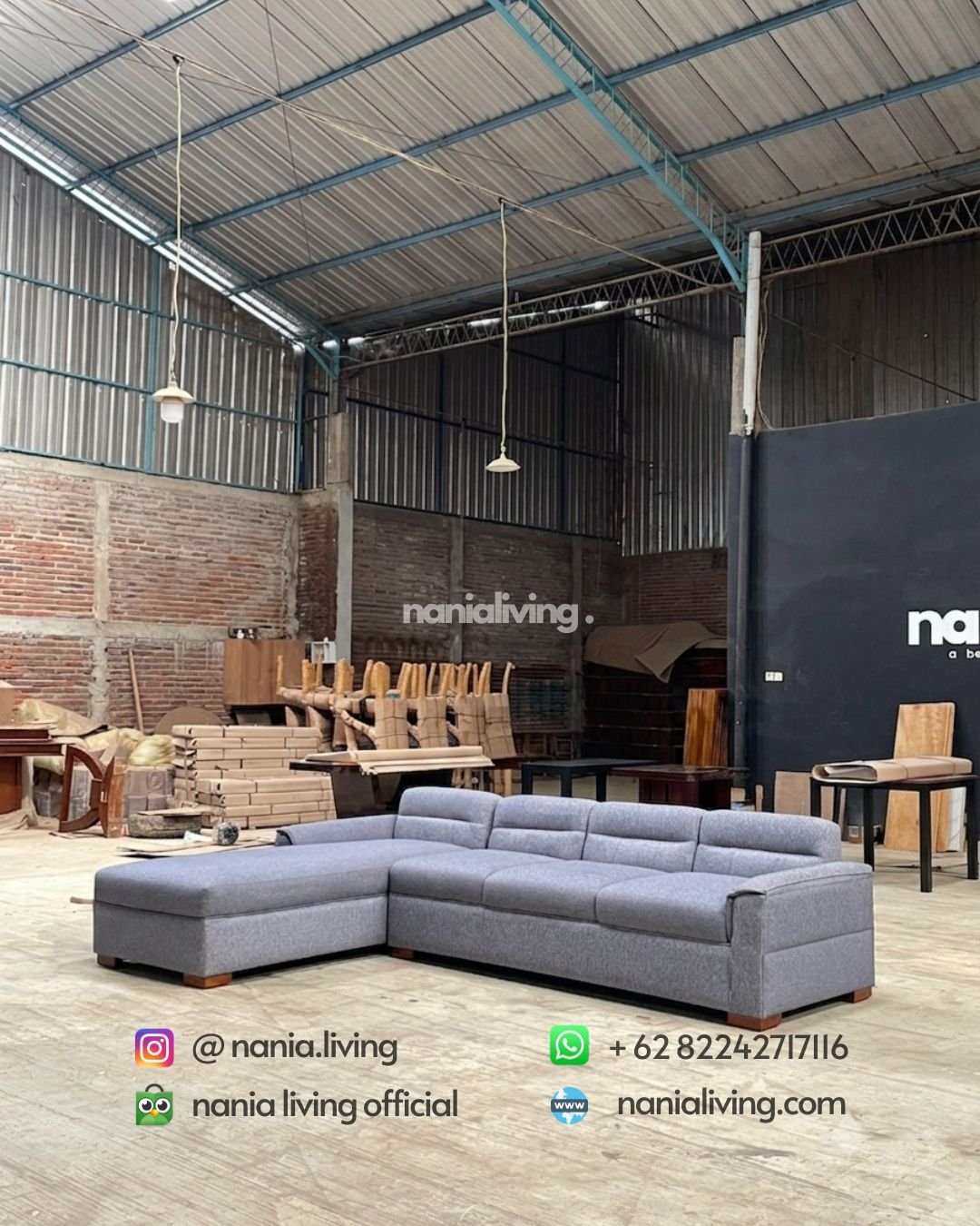 Modern Blue Corner Sofa (5) cv nania bintang utama