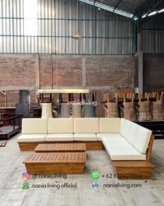 side Modern Corner Sofa Set With 2 Tables