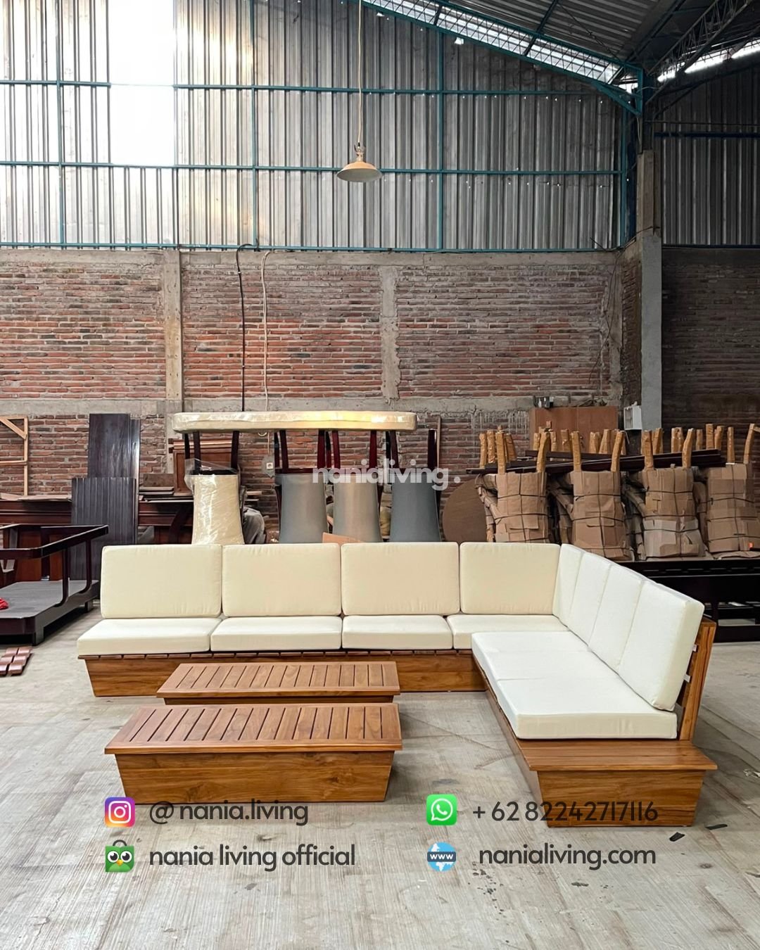 side Modern Corner Sofa Set With 2 Tables