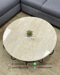 table Modern Corner Sofa With A Marble-topped Table