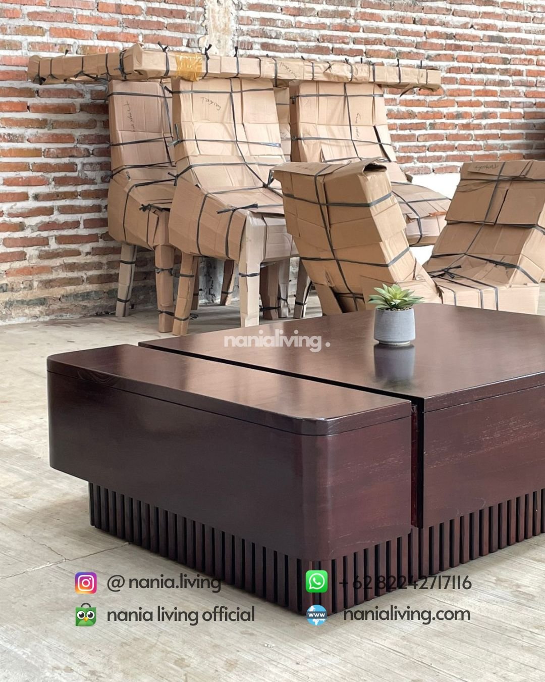Modern Low Teak Coffee Table