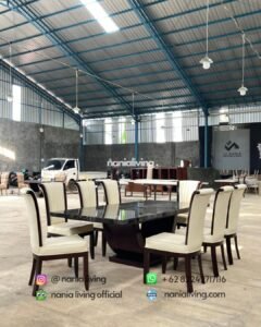 side Portoro Gold Black Dining Table With 6 Chairs
