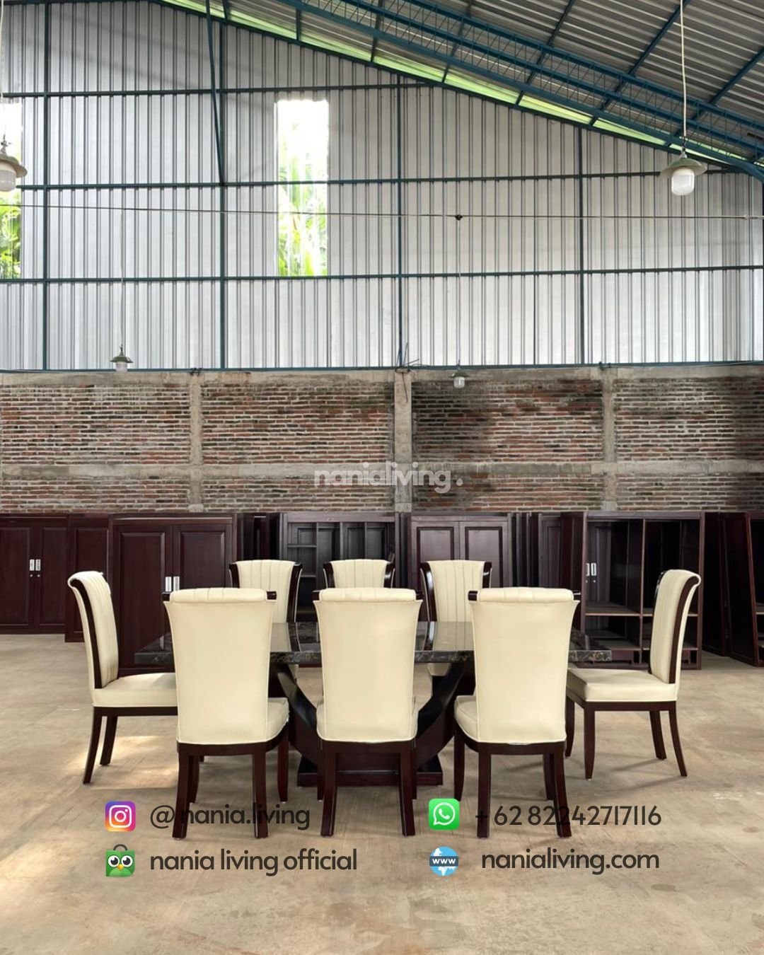 Portoro Gold Black Dining Table With 6 Chairs (6) cv nania bintang utama