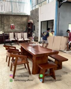 detail Solid Teak Dining Table Teak Benches And Chairs