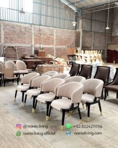 Stella Dining Chair With Gold Ring Legs