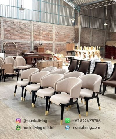 Stella Dining Chair With Gold Ring Legs