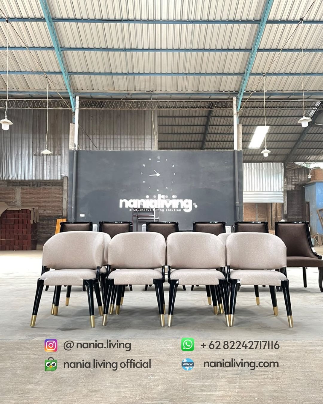 Stella Dining Chair With Gold Ring Legs (4) cv nania bintang utama