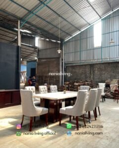 Stella Marble Dining Table With 8 Luxurious Chairs
