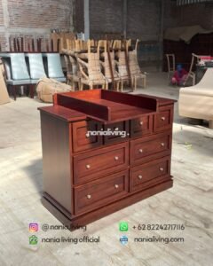 side Teak Baby Changing Table
