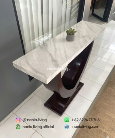 Teak Console Table With Marble Top