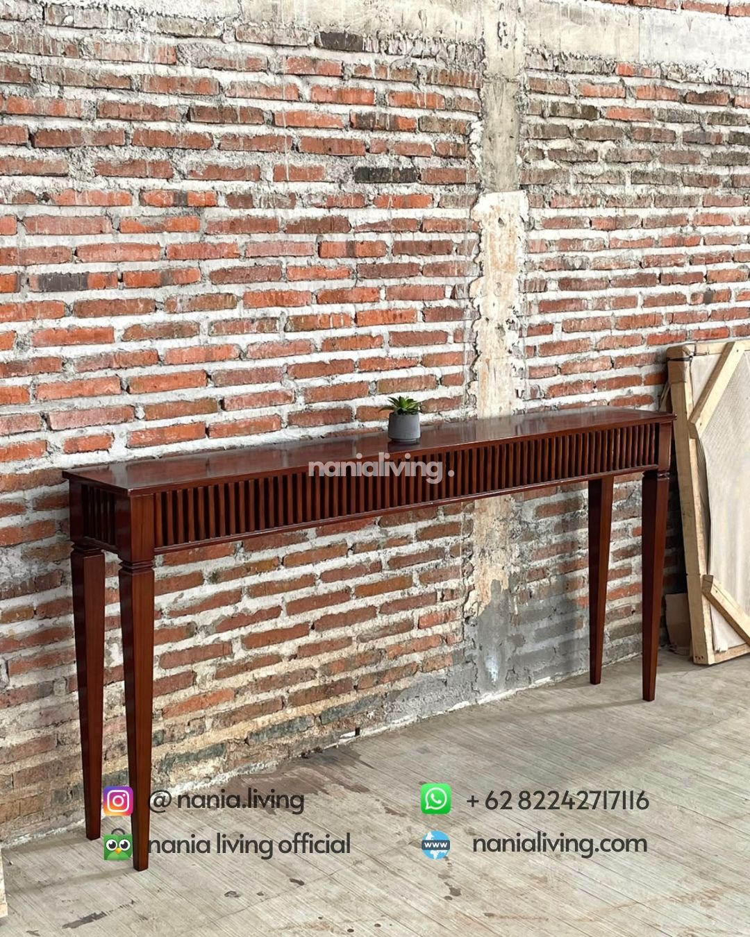 Rectangular Teak Console Table (1)