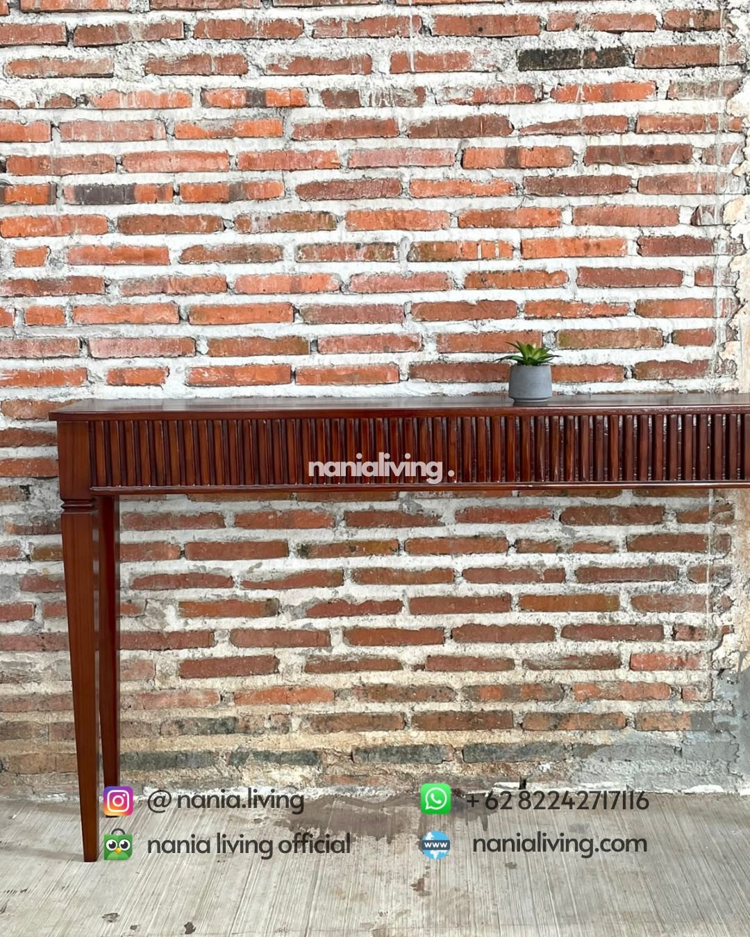 Rectangular Teak Console Table (4)