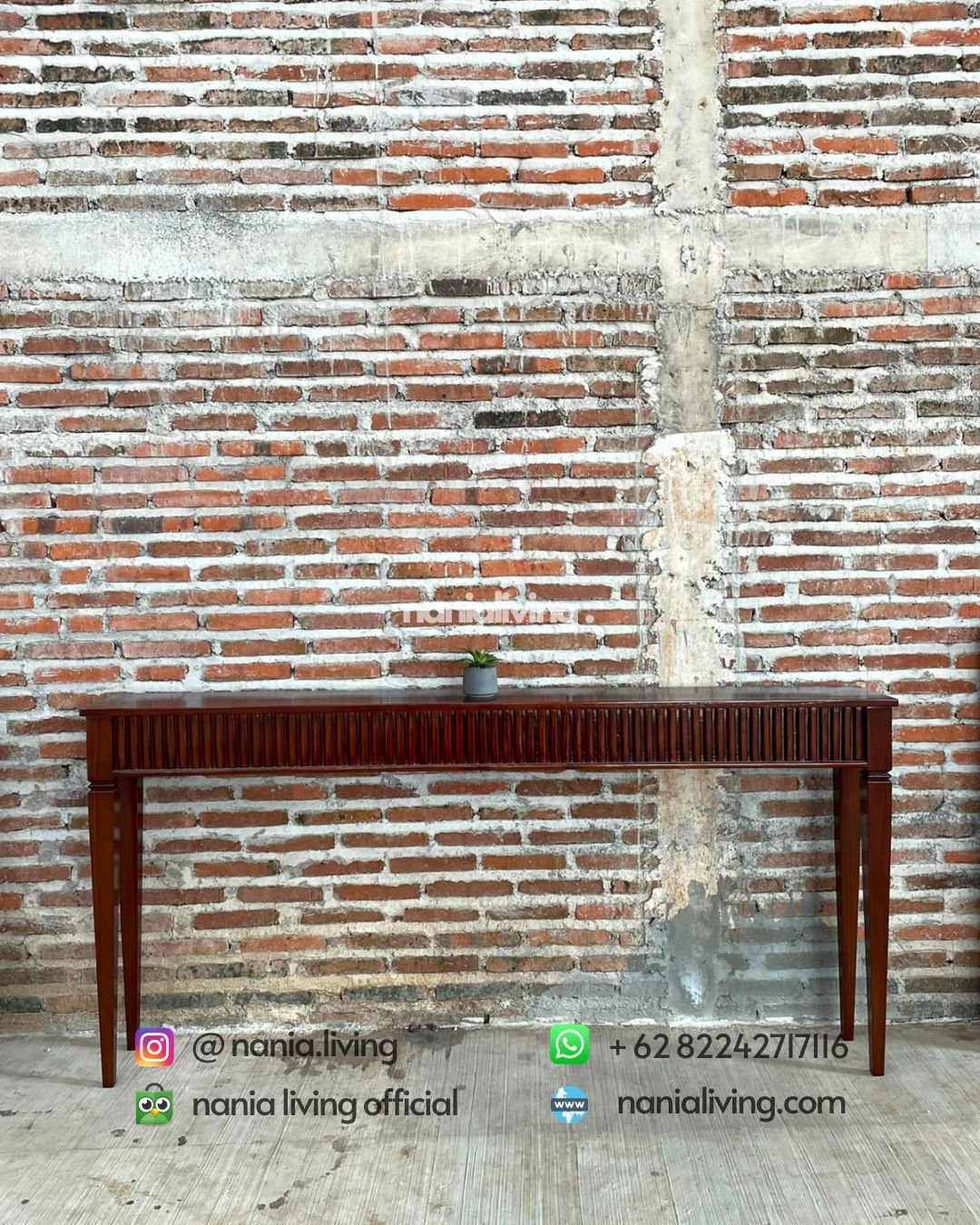 Rectangular Teak Console Table (5)