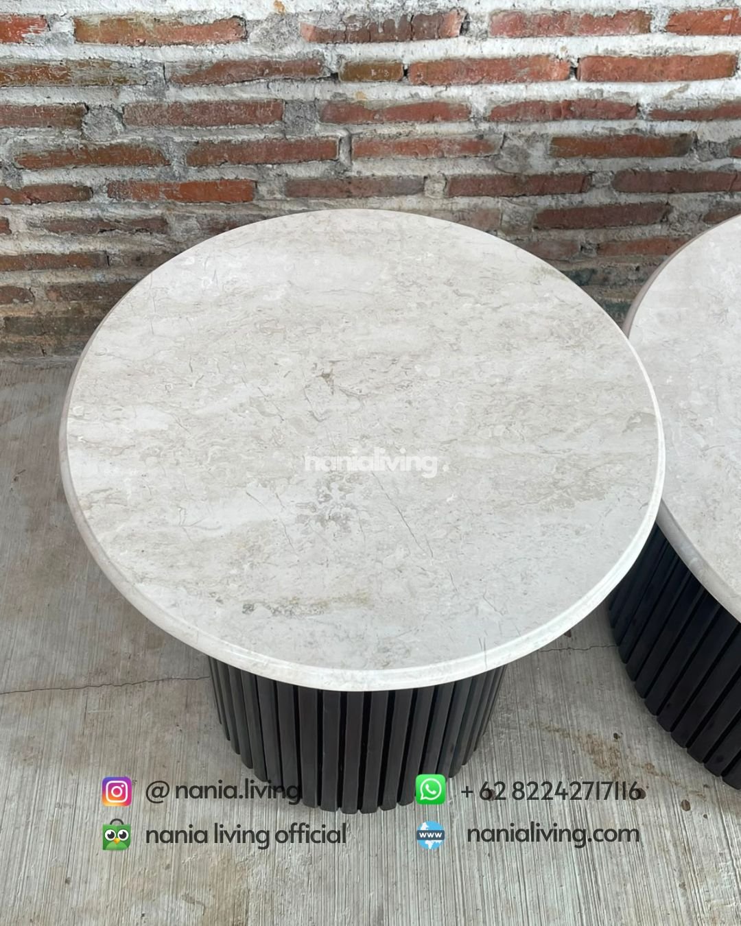 Round Marble Coffee Table Set (3)
