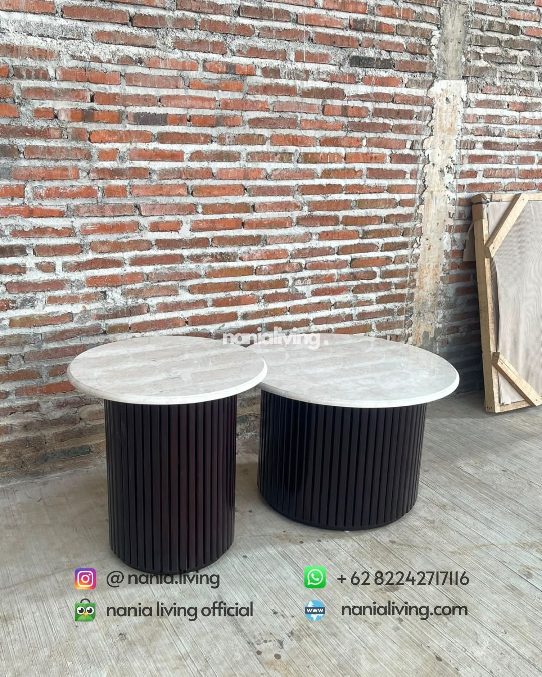 Round Marble Coffee Table Set (4)