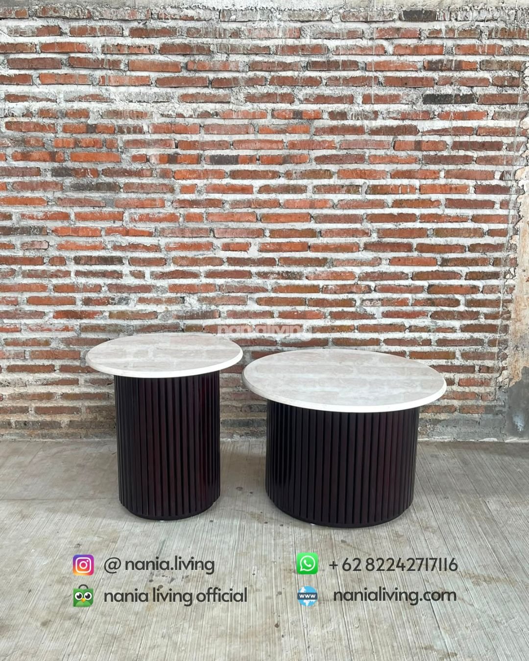 Round Marble Coffee Table Set (6)