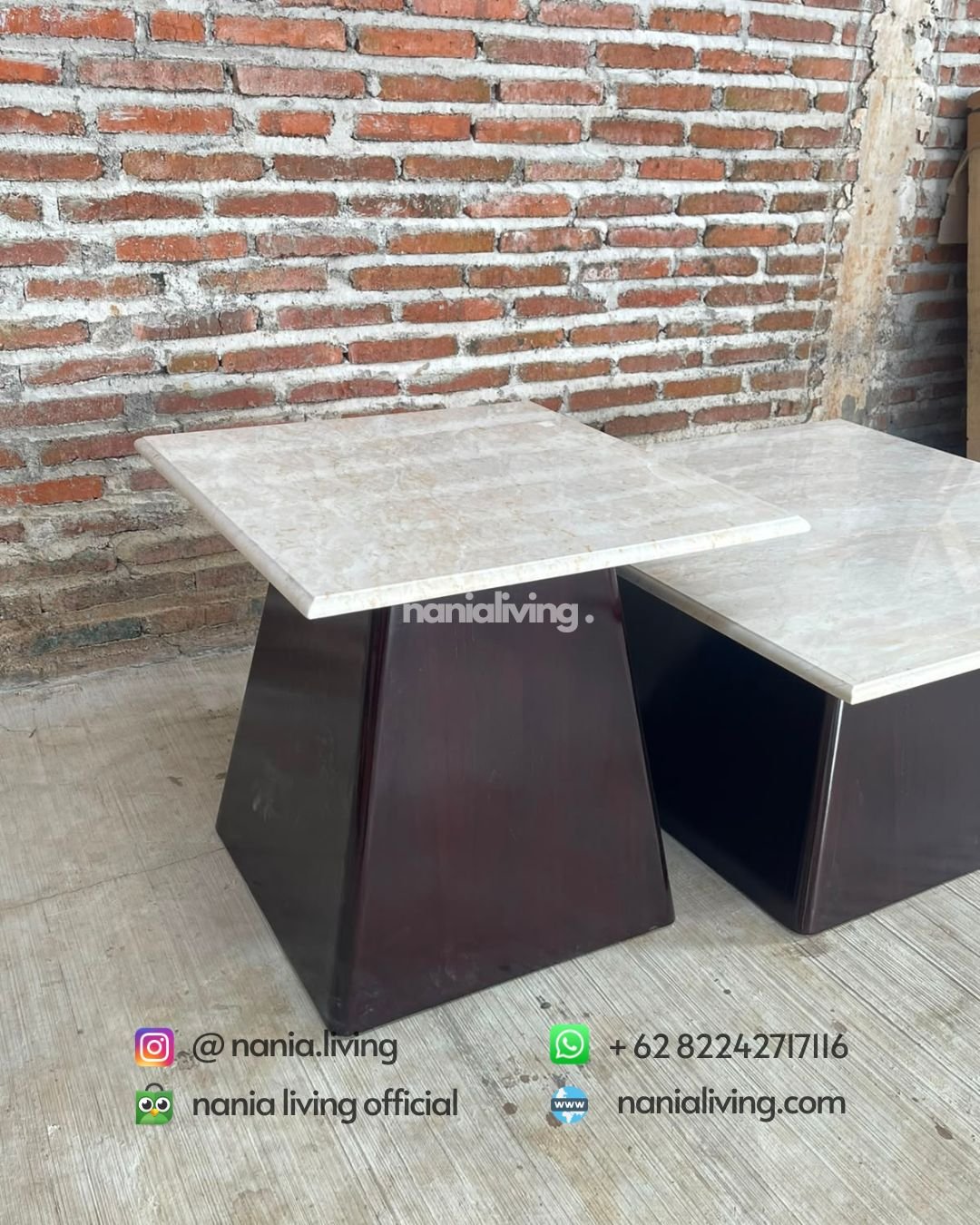 Square Marble Coffee Table Set (2)