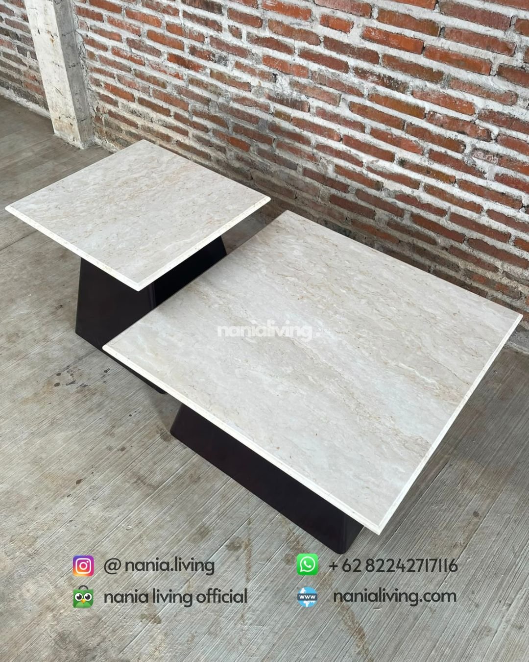 Square Marble Coffee Table Set (3)