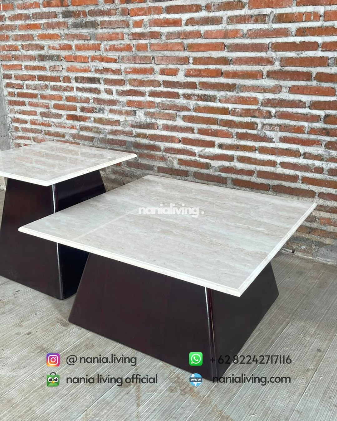 Square Marble Coffee Table Set (4)