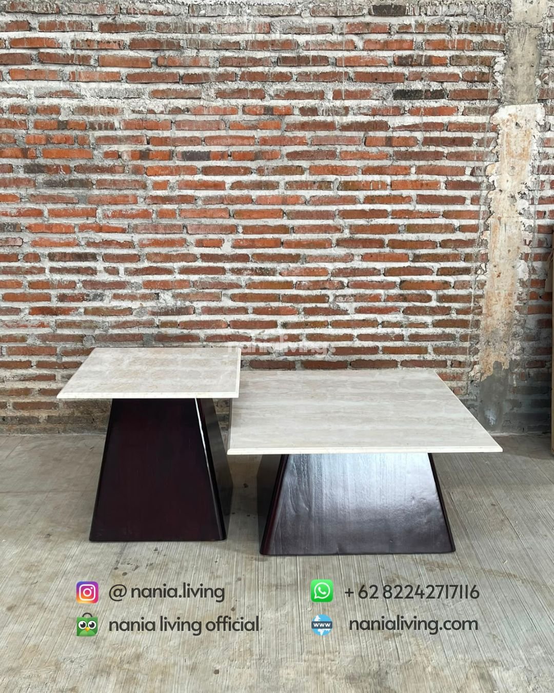 Square Marble Coffee Table Set (6)