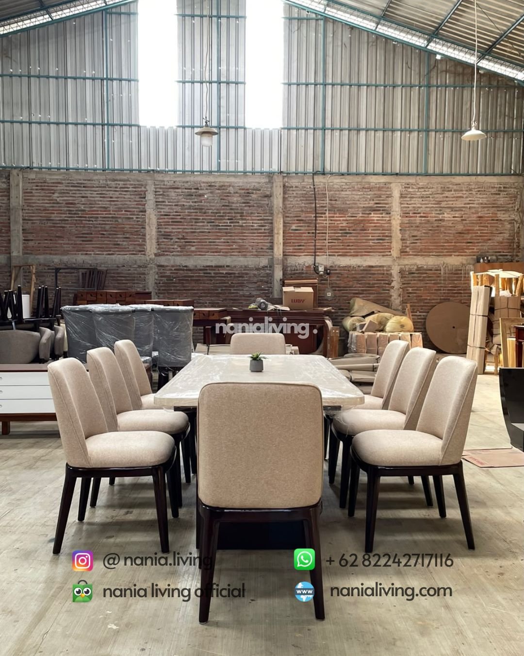 Stella Marble Dining Table With 8 Modern Chairs (3)