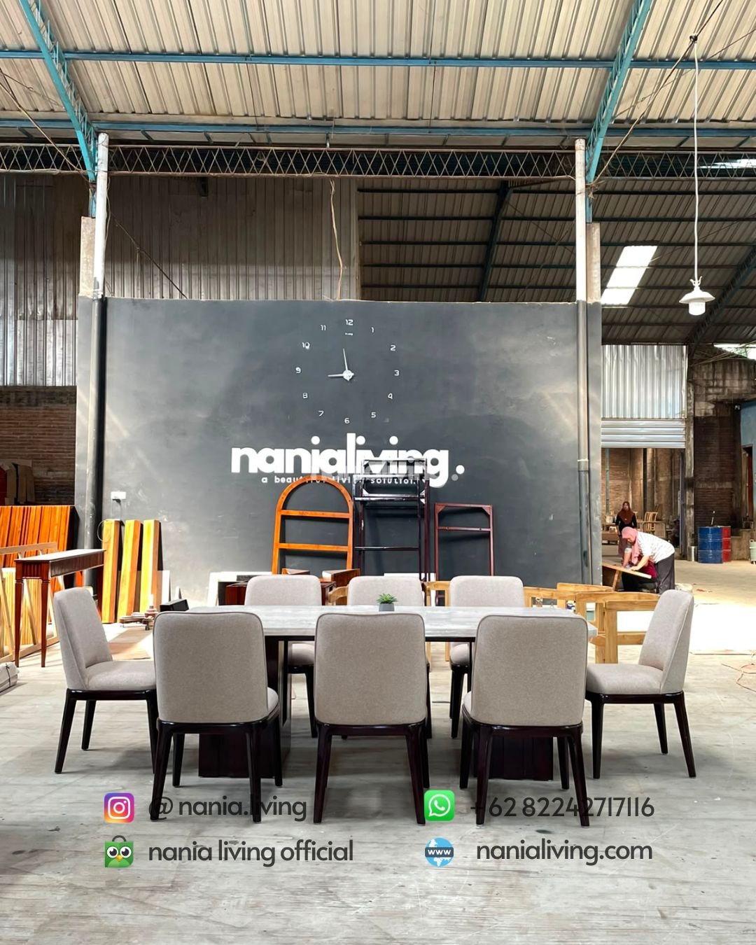 Stella Marble Dining Table With 8 Modern Chairs (6)