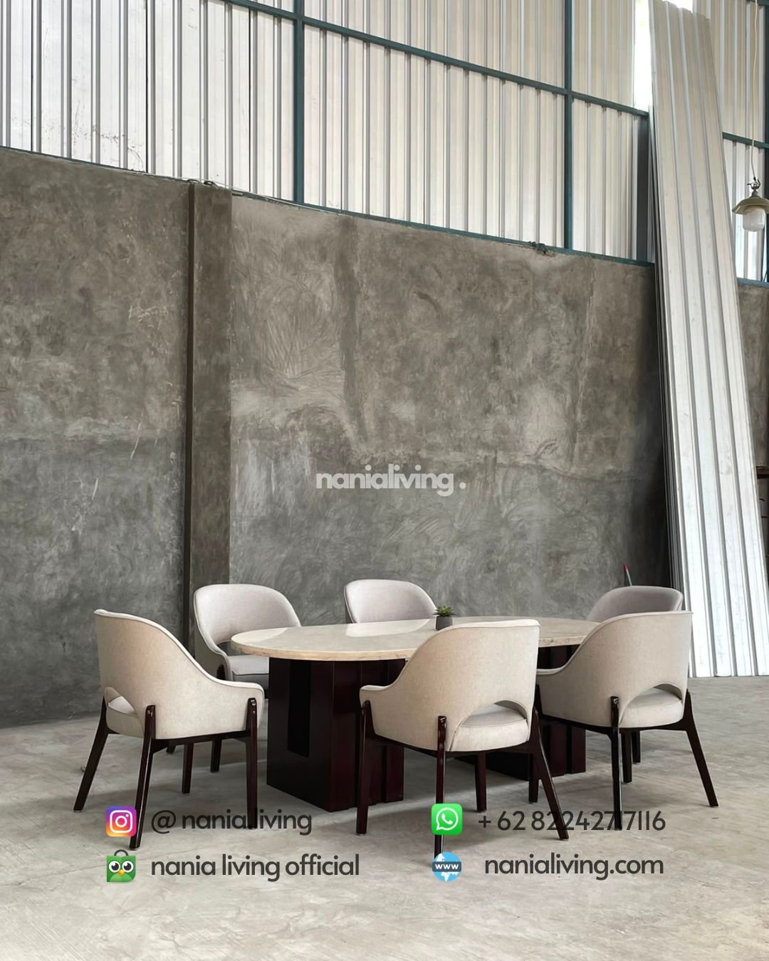Stella Oval Marble Dining Table With 6 Modern Chairs (3)