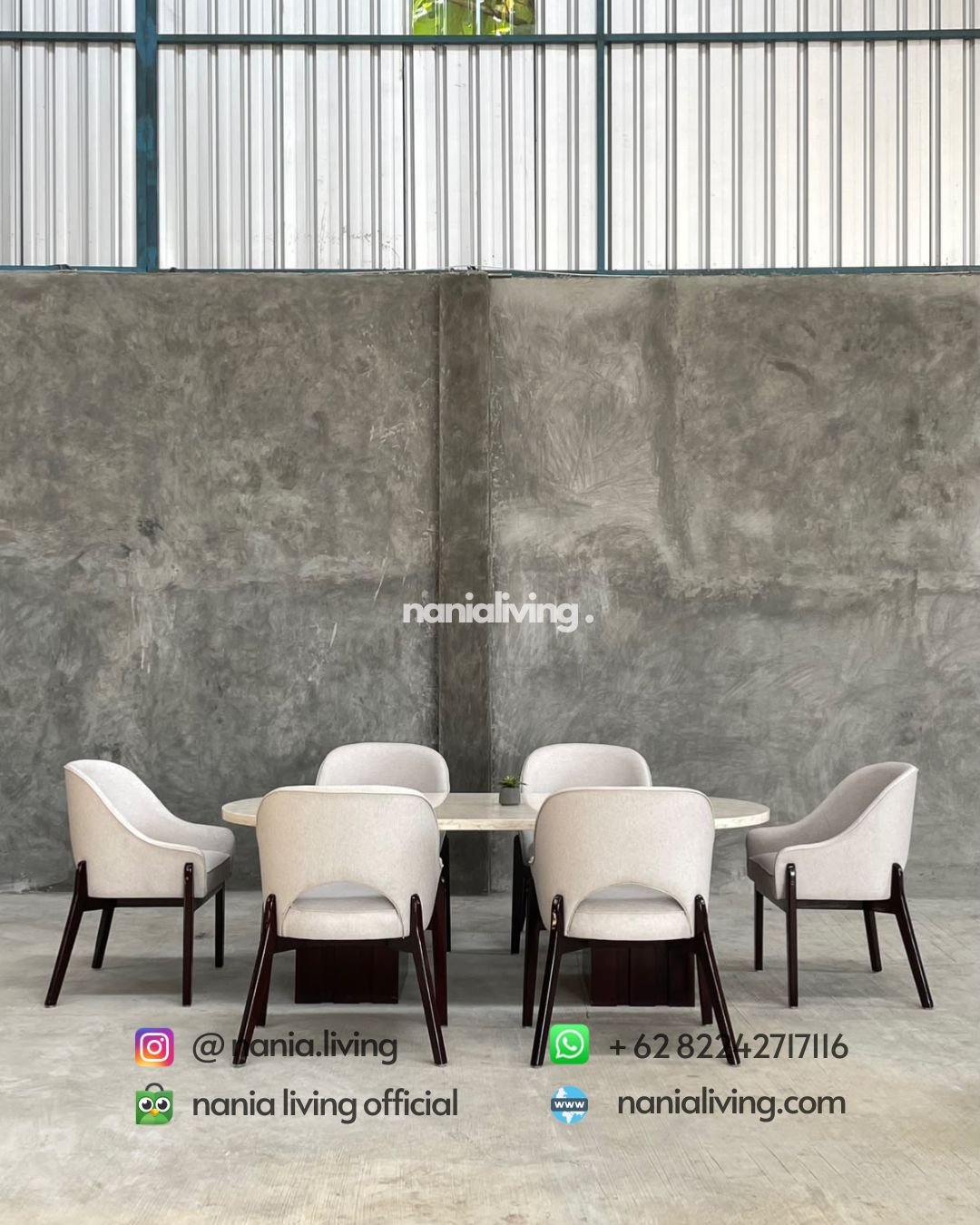 Stella Oval Marble Dining Table With 6 Modern Chairs (4)
