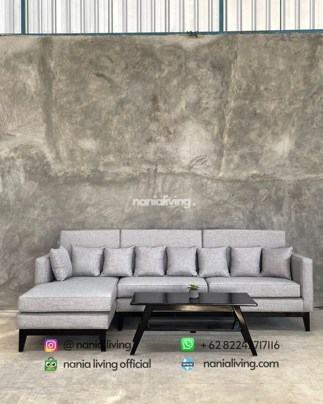 Modern Corner Sofa Set With A Teak Table (2)