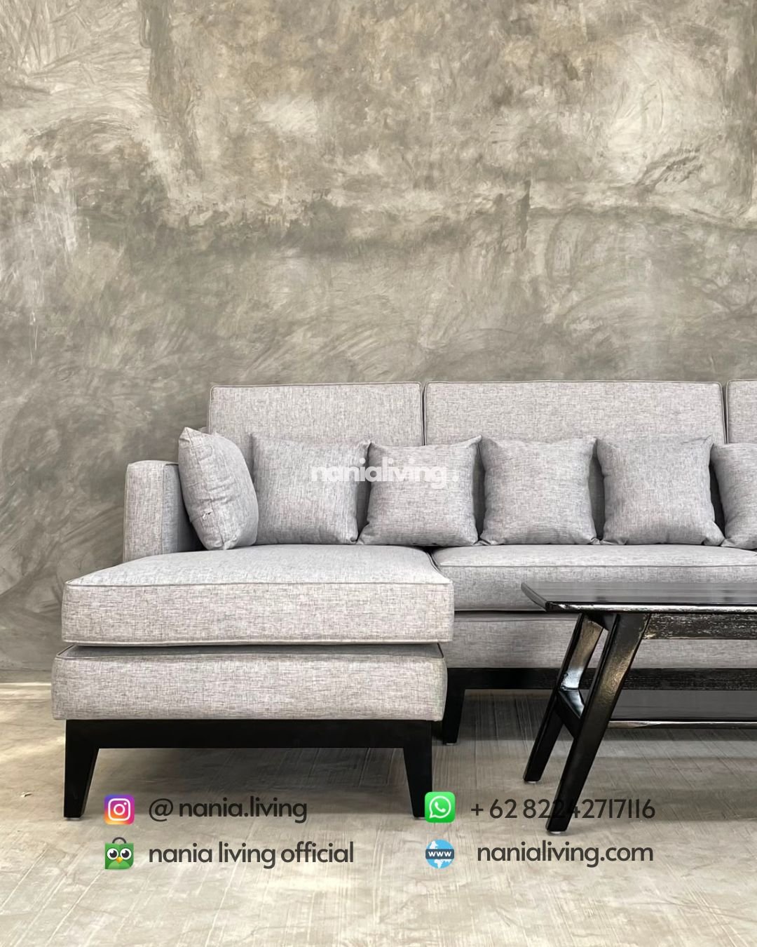 Modern Corner Sofa Set With A Teak Table (4)