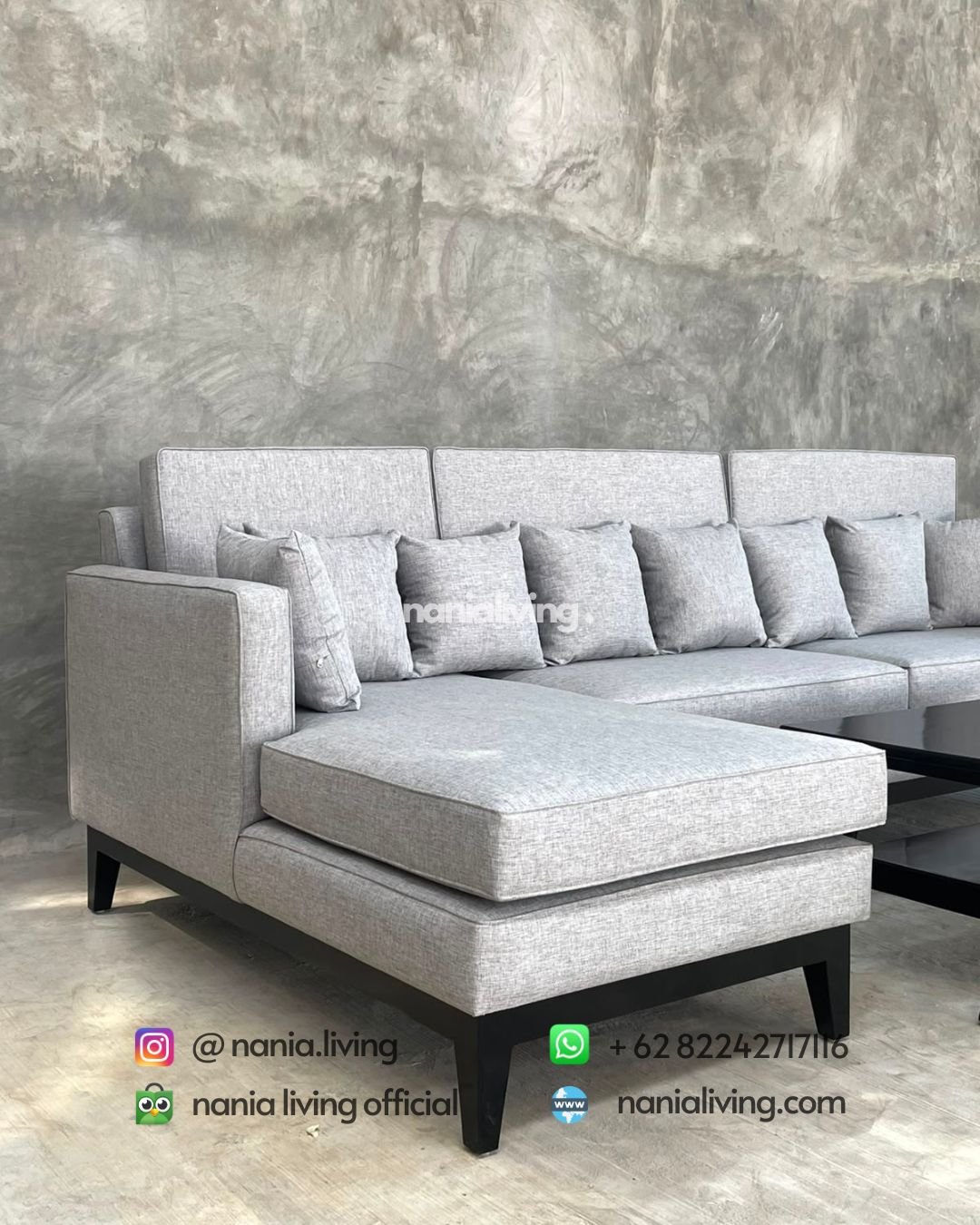 Modern Corner Sofa Set With A Teak Table (5)