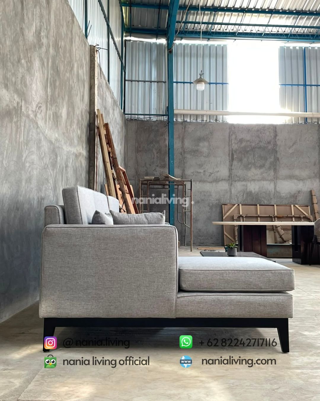 Modern Corner Sofa Set With A Teak Table (6)