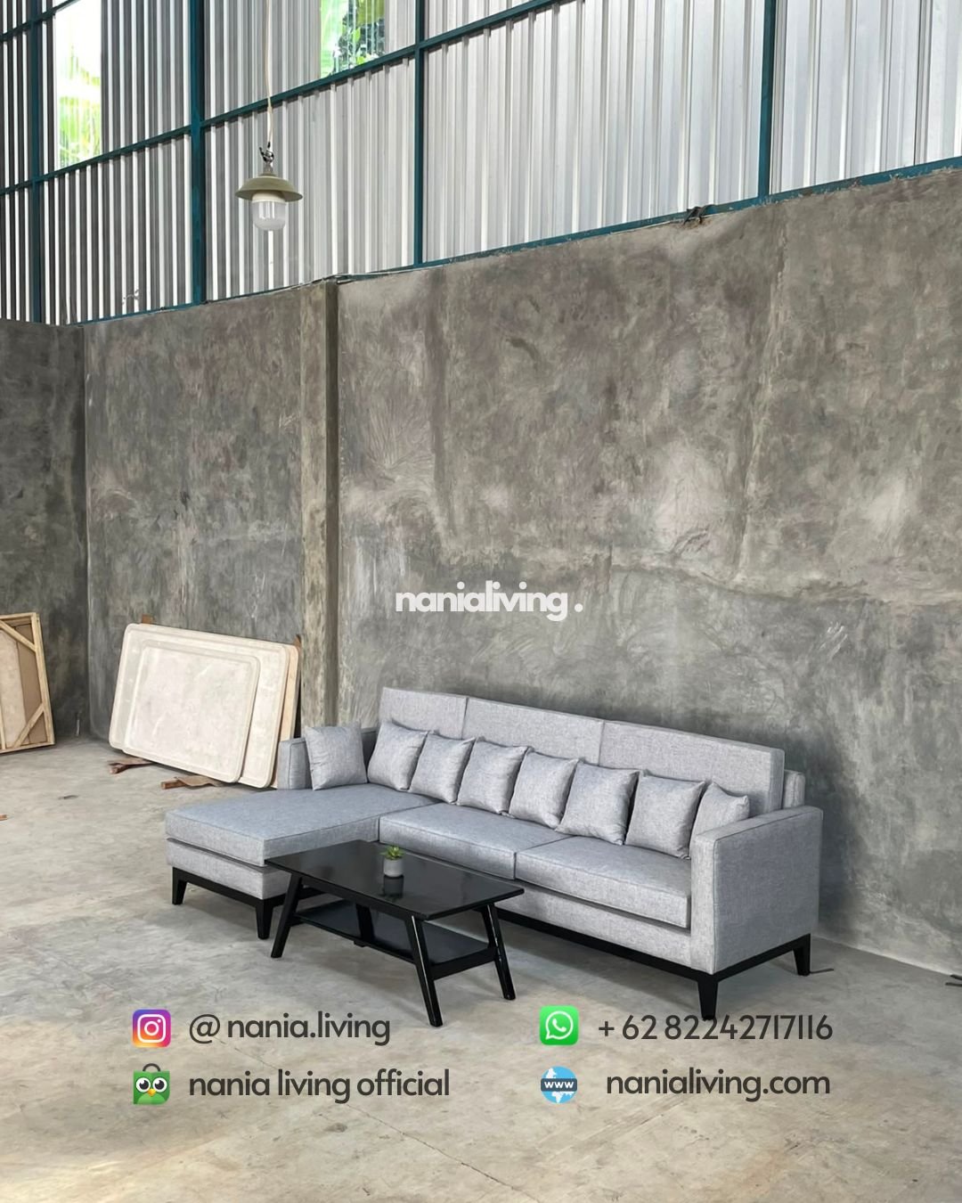Modern Corner Sofa Set With A Teak Table (7)