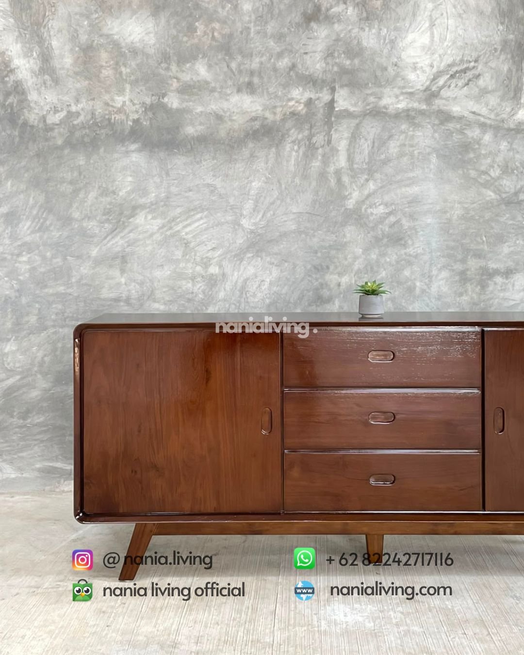 Retro Minimalist Wooden Sideboard (3)