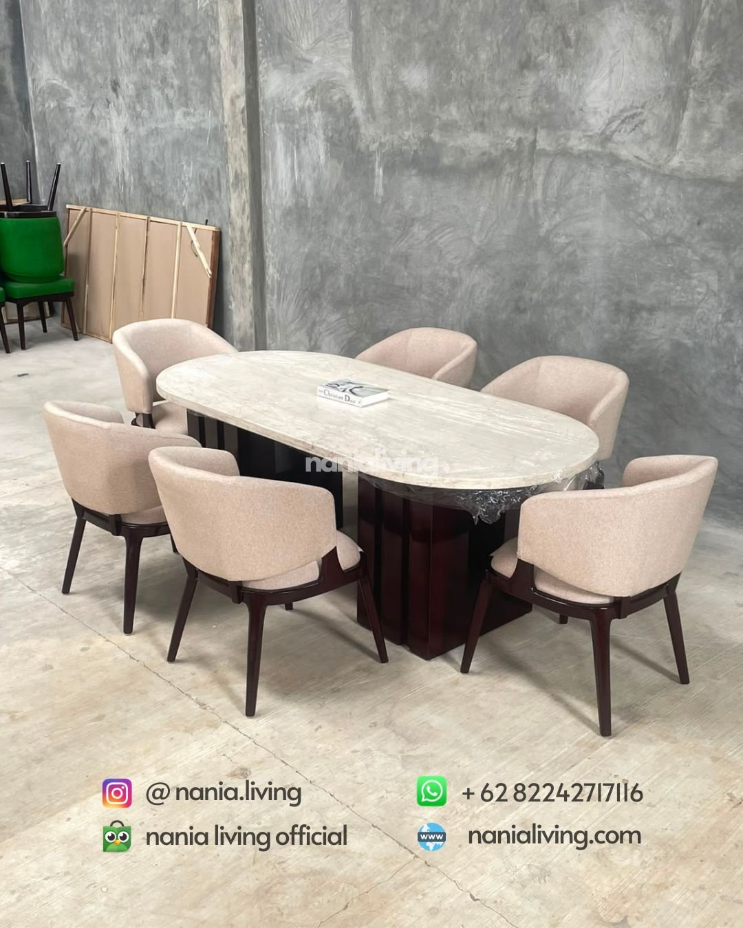 Stella Oval Dining Table 6 Stella Dining Chairs (1)