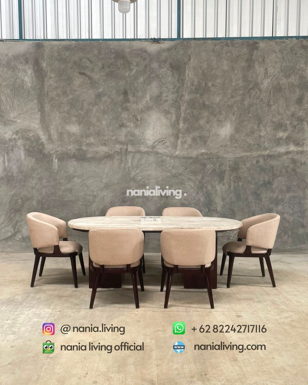 Stella Oval Dining Table 6 Stella Dining Chairs (5)