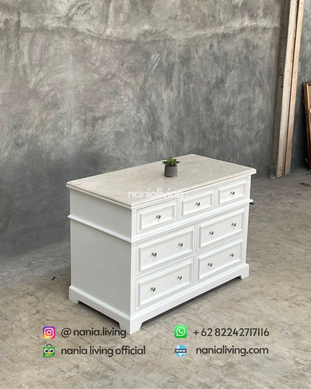 White Credenza with Marble Top (1)