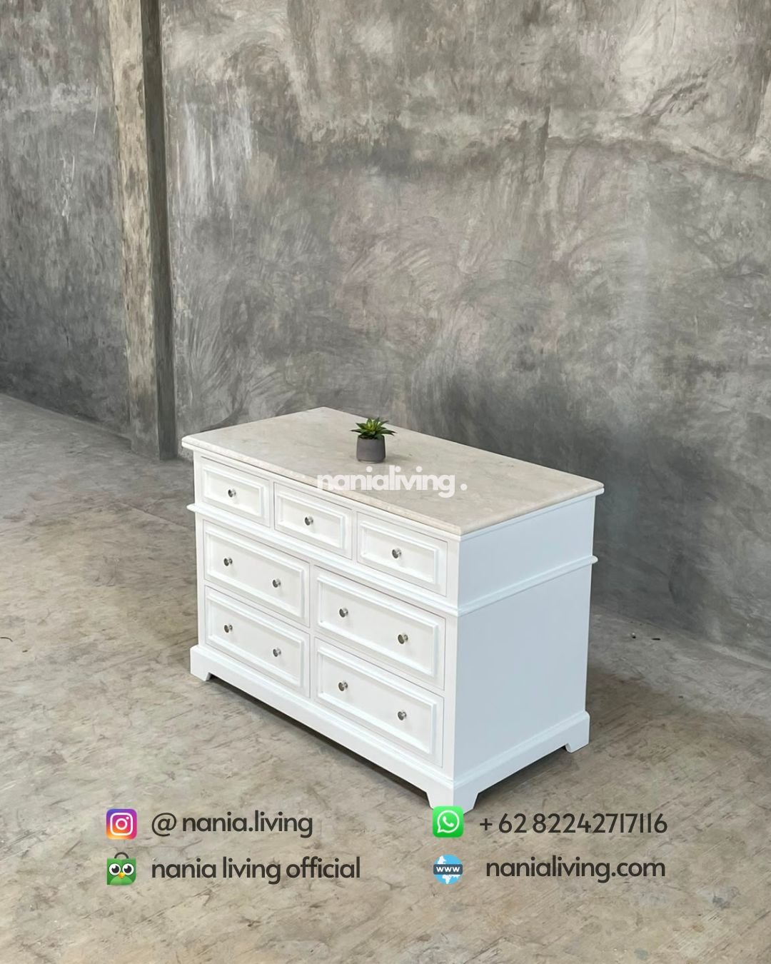 White Credenza with Marble Top (4)