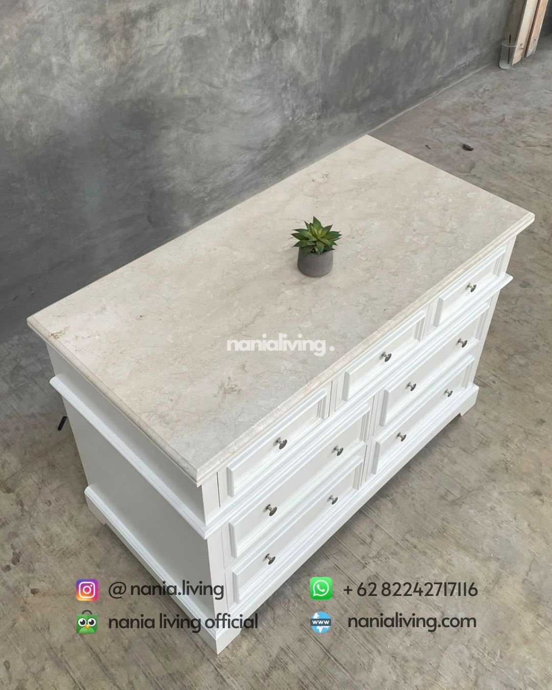 White Credenza with Marble Top (5)