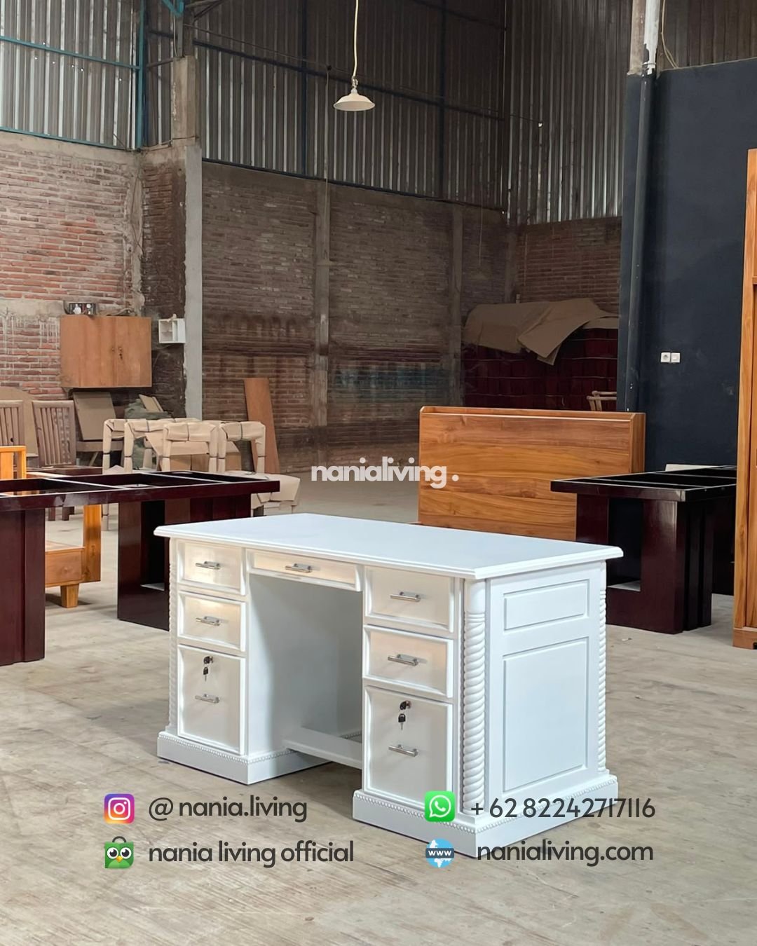 classic white lacquered office desk (4)