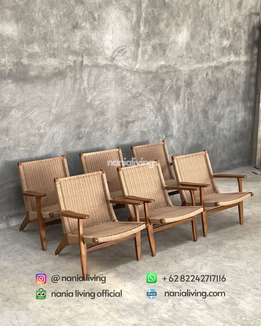 teak rattan lounge chair with rope strappingClick to apply (1)