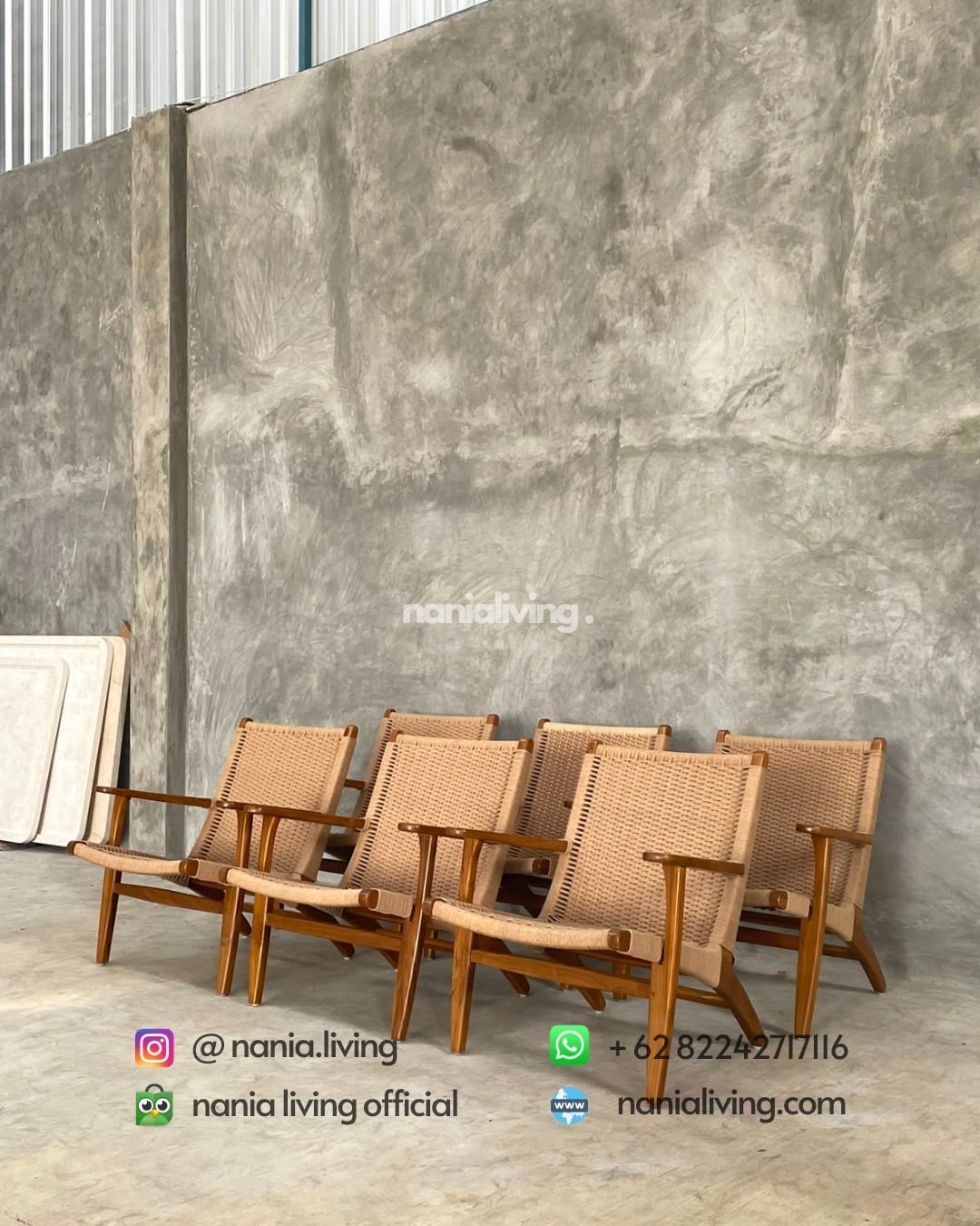 teak rattan lounge chair with rope strappingClick to apply (3)