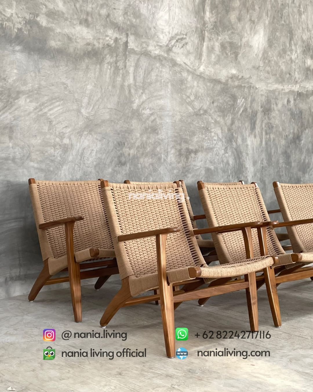 teak rattan lounge chair with rope strappingClick to apply (5)
