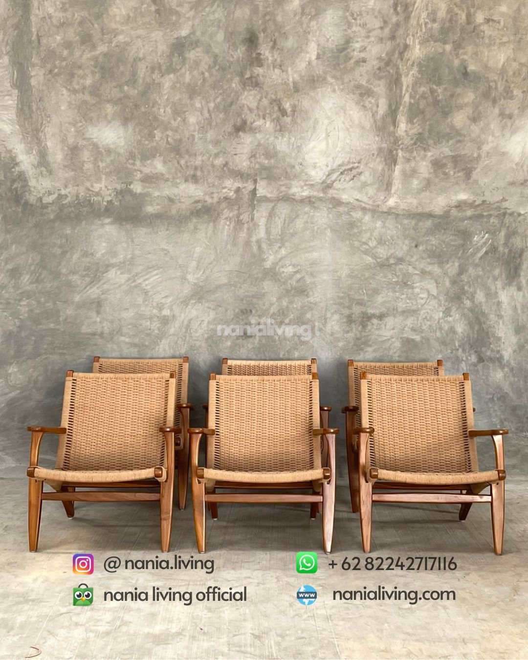 teak rattan lounge chair with rope strappingClick to apply (8)