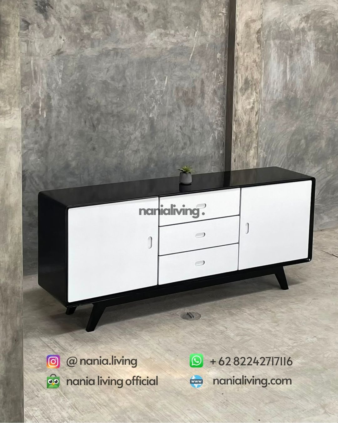 Minimalist Retro Teak Tv Cabinet With 4 Drawers (2)