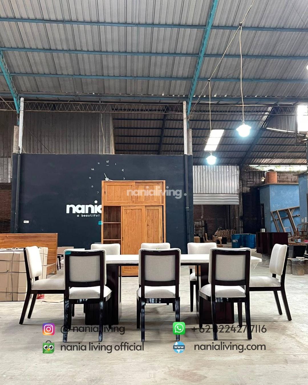 Modern Café-style Teak And Marble Dining Table With 8 Chairs (6)