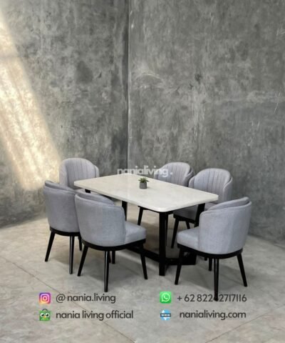 Modern Dining Table With 6 Modern Chairs