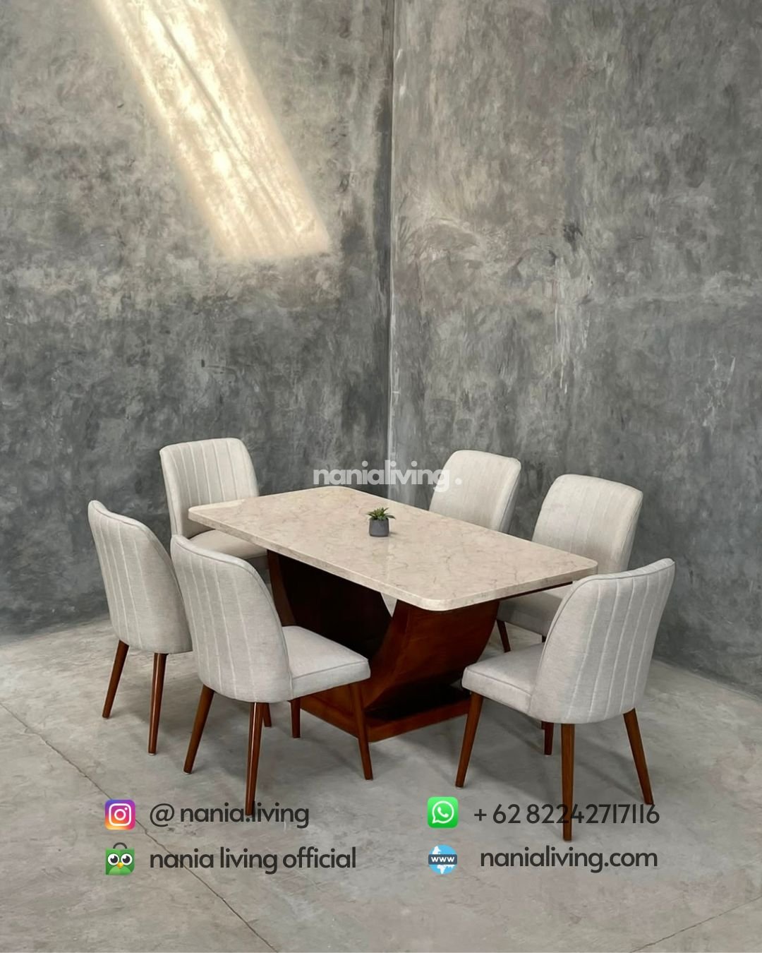 New Modern Marble Dining Table With 6 Chairs (1)