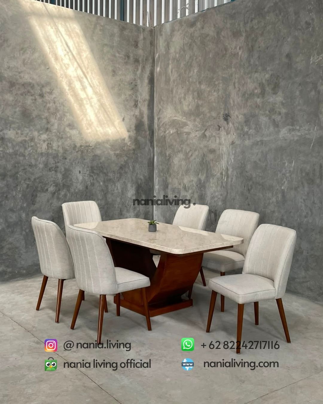New Modern Marble Dining Table With 6 Chairs (2)